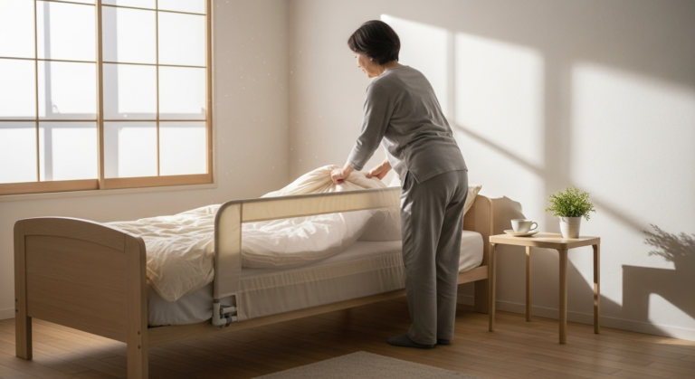 母のベッド周りを整えた｜手すりと布団ずれ防止、3年目で揃えたもの
