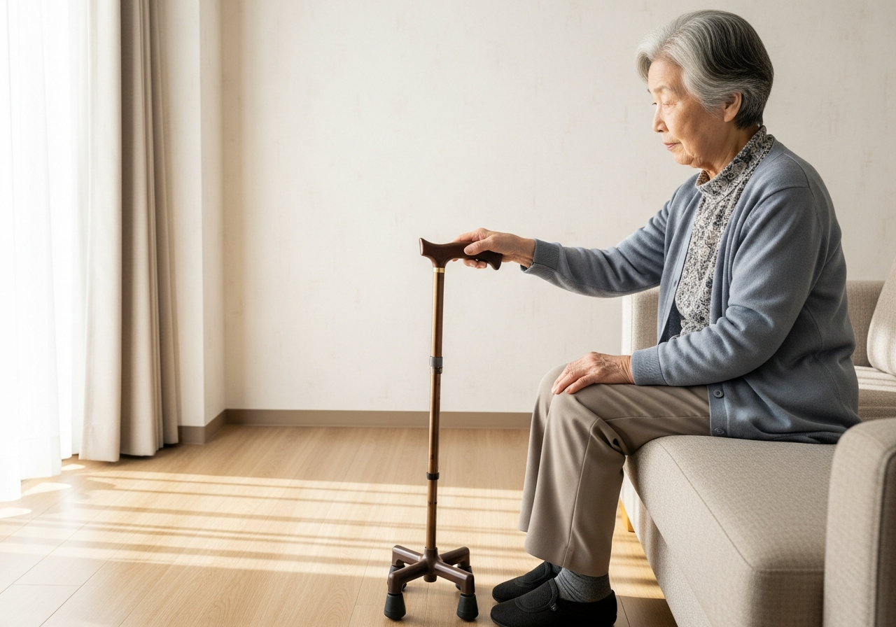 歩行補助杖を在宅介護で使ってみて本当に良かったもの【2026年】同じ立場の家族が正直に比較 7 アンティークラジオを挟んで頬杖をつく二人組の探偵