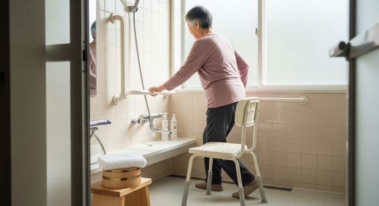 母の入浴時に立ち上がりやすいシャワーチェアに買い替えた｜高さ調整が命だった