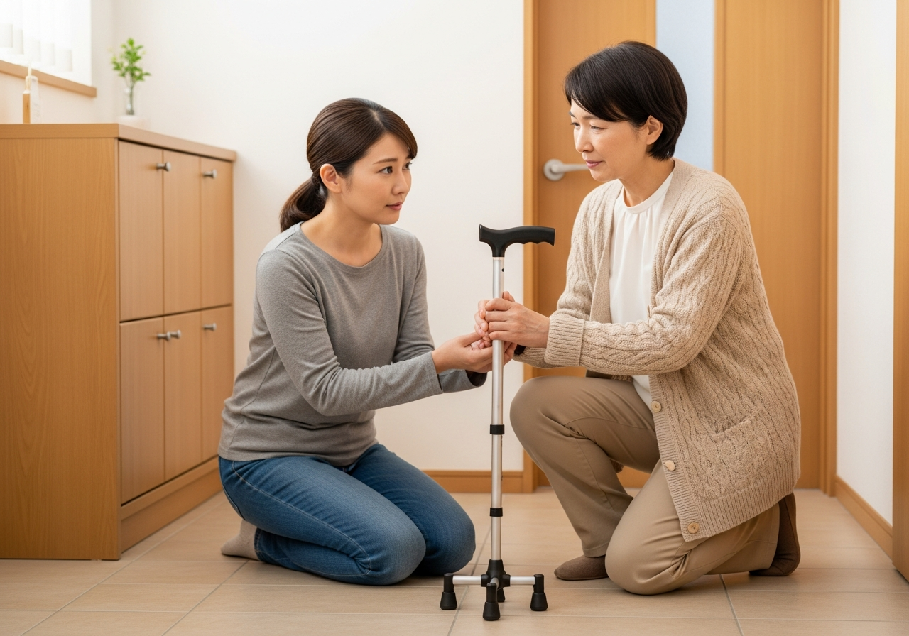 母の外出用に4点杖を選んだ話|歩行補助の見直しで気づいたこと 3 歩行器の写真