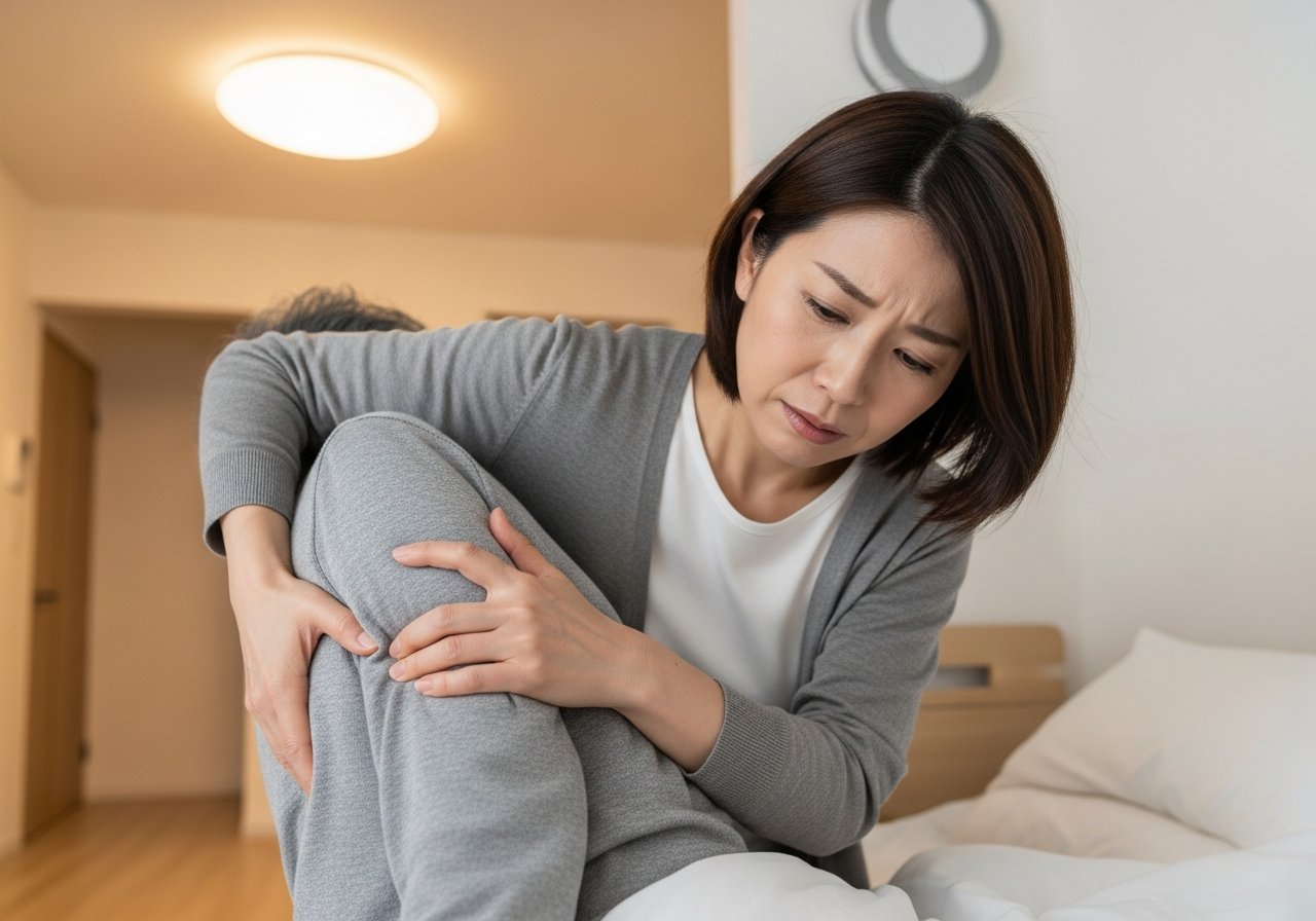 ひとりで外出してしまった老人と心配する介護士