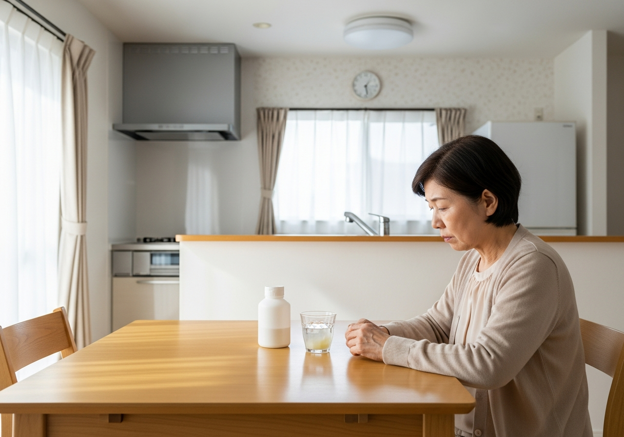 手づかみで伸びるお餅を食べようとする爺さんの食事風景