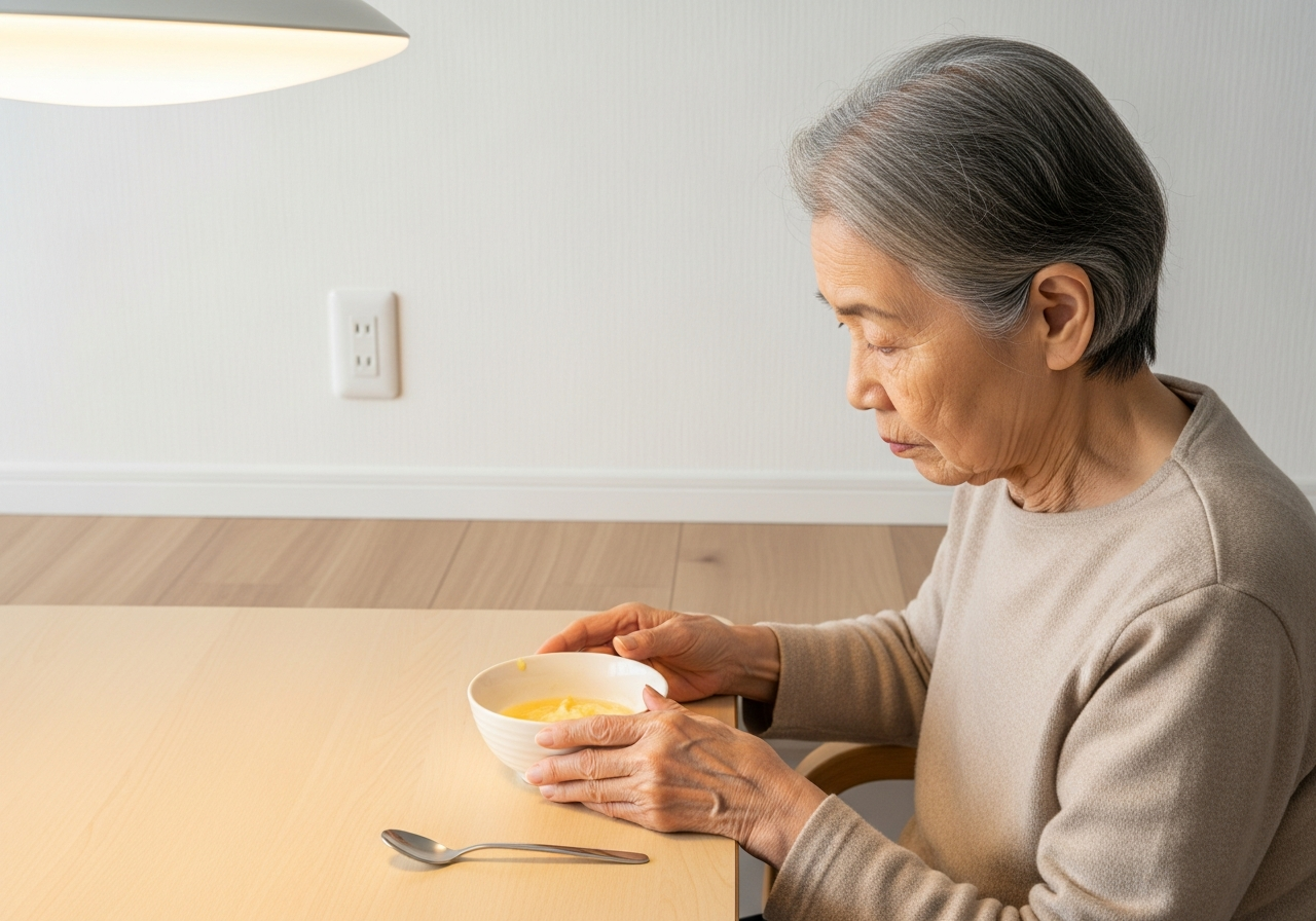 母の食事、飲み込みにくそうな様子に気づいたのは冬だったの写真